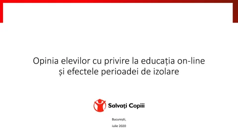 Opinia elevilor cu privire la educația on-line și efectele perioadei de izolare